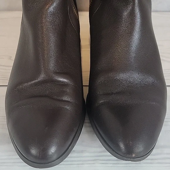 Michael Kors Stretch Leather Tall Boots In Brown Womens Size 8 - Picture 3 of 14